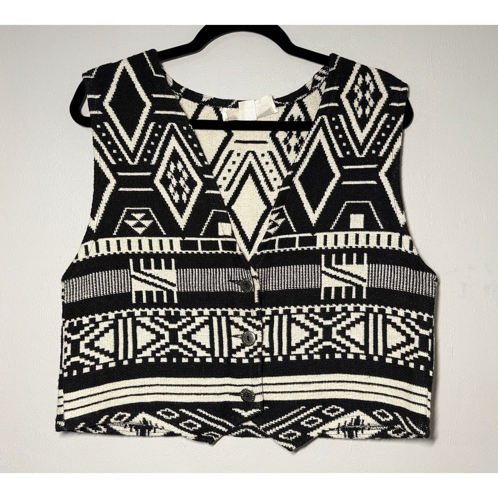 Vintage Cracker Barrel Aztec Waistcoat Vest Women's One Size Western USA Made